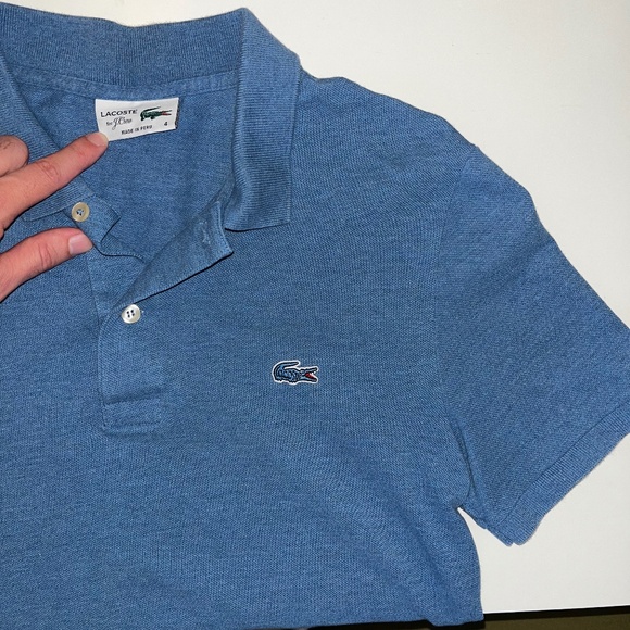 Lacoste Polo Short Sleeve Men’s Blue Shirt Size 4 (Medium) - Picture 2 of 2
